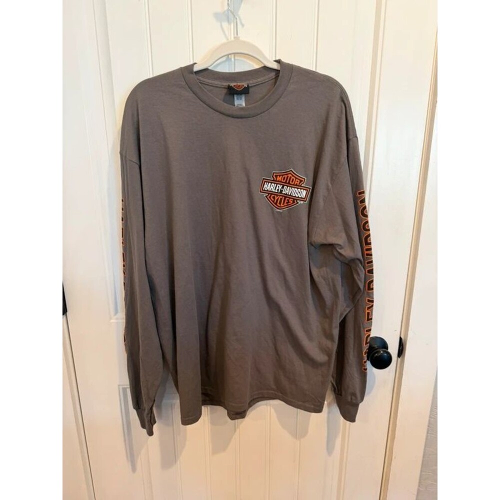Harley Davidson Wisconsin Oconomowoc WI Long Sleeve T Shirt Mens XL Gray NWOT